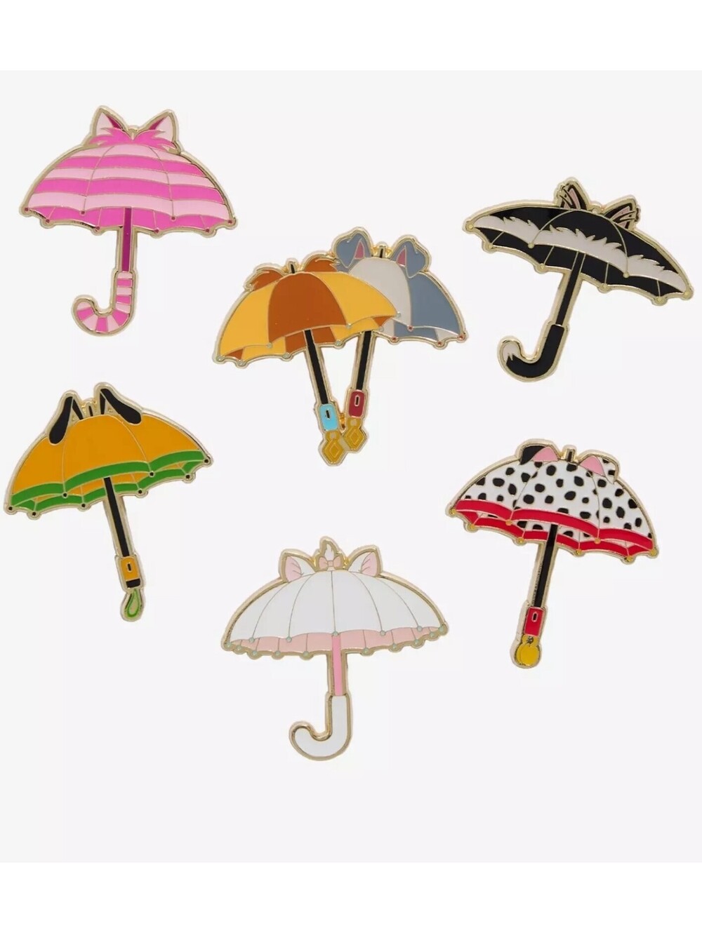 Loungefly Disney Cats & Dogs Umbrella Blind Box Enamel Pin set 6